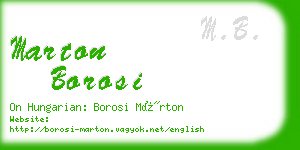 marton borosi business card